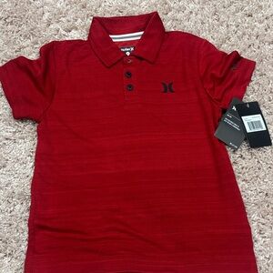 Hurley Red Short-Sleeve Polo with Subtle Logo